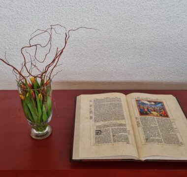 Tulpenstrauss auf Altar Kirche Sarnen 8.1.22